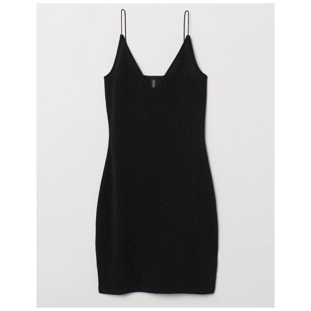 Black glitter fitted dress